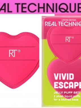 Real Techniques Vivid Escape Heart Jelly Puff Set
